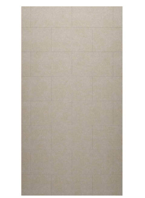 Swanstone 38 x 72 Traditional Subway Tile Glue up Bathtub and Shower Single Wall Panel in Limestone - TSMK7238.218