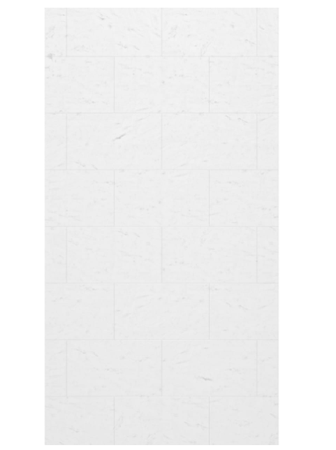 Swanstone 38 x 72 Traditional Subway Tile Glue up Bathtub and Shower Single Wall Panel in Carrara - TSMK7238.221