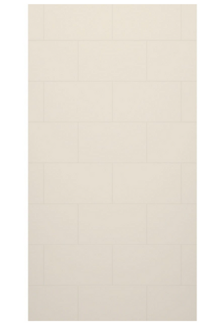 Swanstone TSMK9638.018 38 x 96 Traditional Subway Tile Glue up Bathtub and Shower Single Wall Panel in Bisque