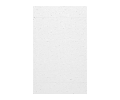 Swanstone TSMK8434.221 34 x 84 Traditional Subway Tile Glue up Bathtub and Shower Single Wall Panel in Carrara