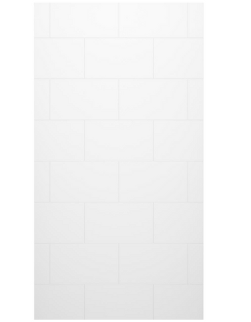 Swanstone TSMK8442.010 42 x 84 Traditional Subway Tile Glue up Bathtub and Shower Single Wall Panel in White