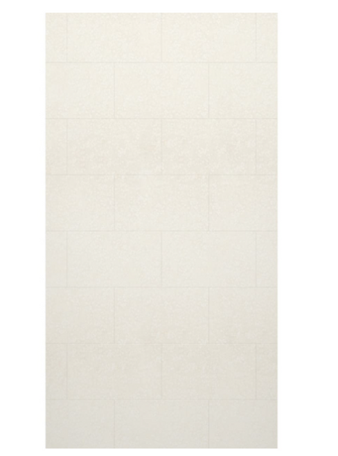 Swanstone TSMK8438.011 38 x 84 Traditional Subway Tile Glue up Bathtub and Shower Single Wall Panel in Tahiti White