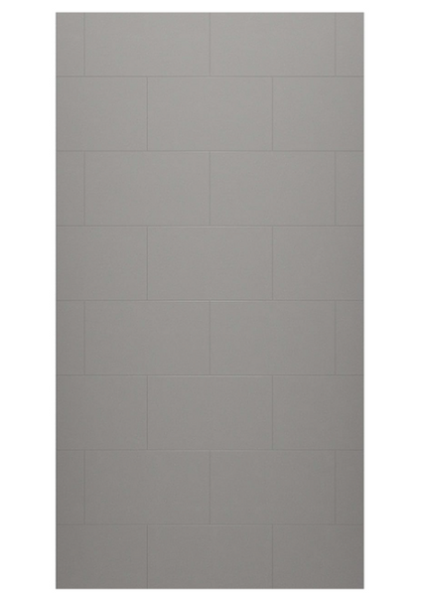 Swanstone  TSMK8438.209 38 x 84  Traditional Subway Tile Glue up Bathtub and Shower Single Wall Panel in Charcoal Gray