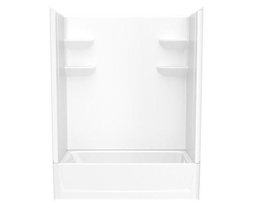 Swanstone  VP6030CTS2R.018 60 x 30 Solid Surface Alcove Right Hand Drain Four Piece Tub Shower in Bisque