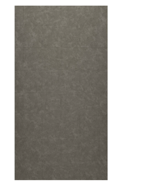 Swanstone 38 x 96 Traditional Subway Tile Glue up Bathtub and Shower Single Wall Panel in Ash Gray - TSMK9638.203
