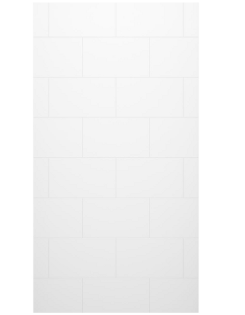Swanstone 50 x 84 Traditional Subway Tile Glue up Bathtub and Shower Single Wall Panel in White - TSMK8450.010