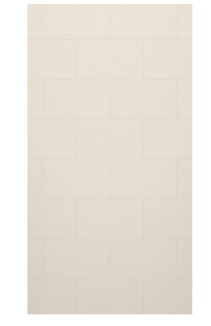 Swanstone TSMK9650.018 50 x 96 Traditional Subway Tile Glue up Bathtub and Shower Single Wall Panel in Bisque
