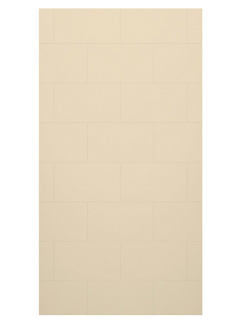 Swanstone  TSMK9650.037 50 x 96  Traditional Subway Tile Glue up Bathtub and Shower Single Wall Panel in Bone