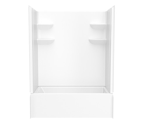 Swanstone 60 x 30 Solid Surface Alcove Right Hand Drain Four Piece Tub Shower in White - VP6030CTSMM2R.010