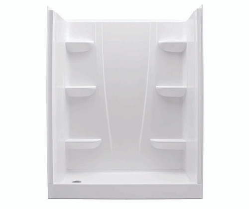 Swanstone  VP6030CSR.018 60 x 30 Solid Surface Alcove Right Hand Drain Four Piece Shower in Bisque