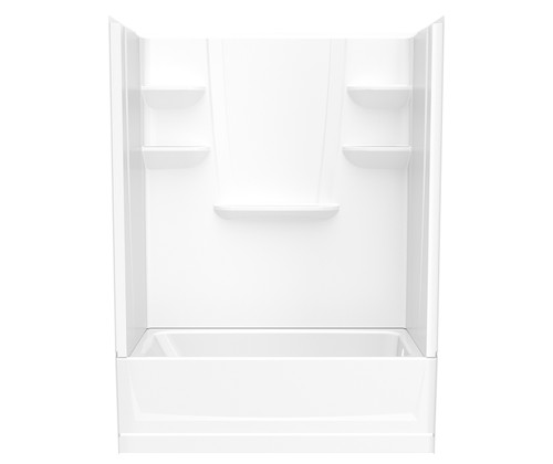 Swanstone 60 x 30 Solid Surface Alcove Left Hand Drain Four Piece Tub Shower in White - VP6030CTSMAL.010