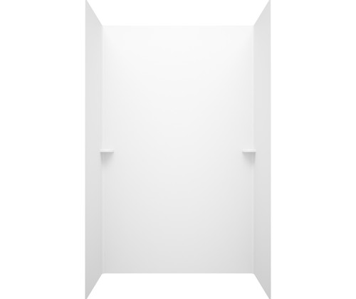 Swanstone 30 x 60 x 60 Smooth Glue up Tub Wall Kit in White - SS00603.010