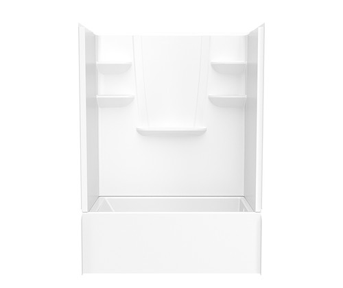 Swanstone  VP6032CTSMMR.010 60 x 32 Solid Surface Alcove Right Hand Drain Four Piece Tub Shower in White