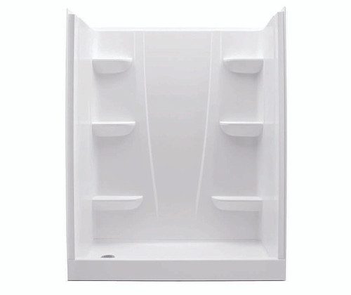 Swanstone  VP6030CSAR.010 60 x 30 Solid Surface Alcove Right Hand Drain Four Piece Shower in White
