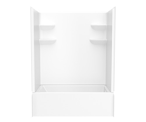 Swanstone  VP6032CTSMN2AR.010 60 x 32 Solid Surface Alcove Right Hand Drain Four Piece Tub Shower in White