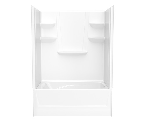 Swanstone VP6036CTSML.010 60 x 36 Solid Surface Alcove Left Hand Drain Four Piece Tub Shower in White