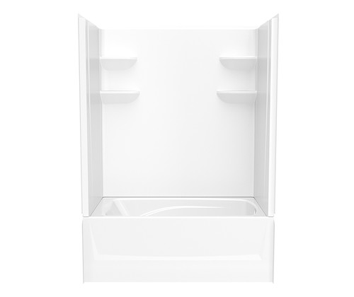 Swanstone 60 x 36 Solid Surface Alcove Right Hand Drain Four Piece Tub Shower in White - VP6036CTSM2R.010