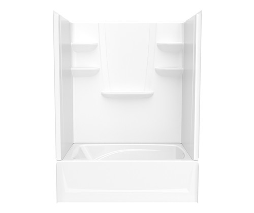 Swanstone VP6042CTSR.010 60 x 42 Solid Surface Alcove Right Hand Drain Four Piece Tub Shower in White