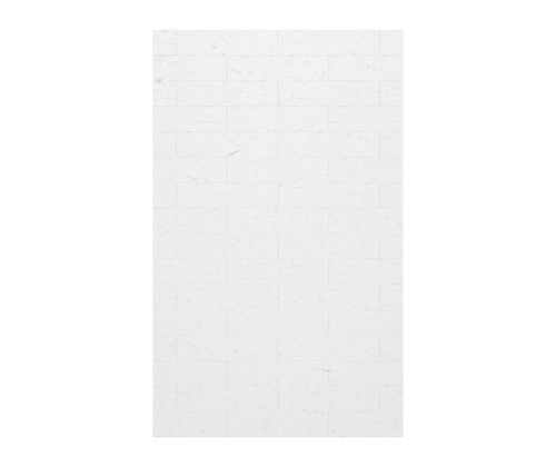 Swanstone 62 x 96 Modern Subway Tile Glue up Bathtub and Shower Single Wall Panel in Carrara - MSMK9662.221