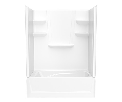 Swanstone 60 x 36 Solid Surface Alcove Left Hand Drain Four Piece Tub Shower in White - VP6036CTSAL.010