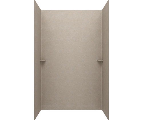 Swanstone 34 x 60 x 60 Smooth Glue up Tub Wall Kit in Limestone - SI00603.218