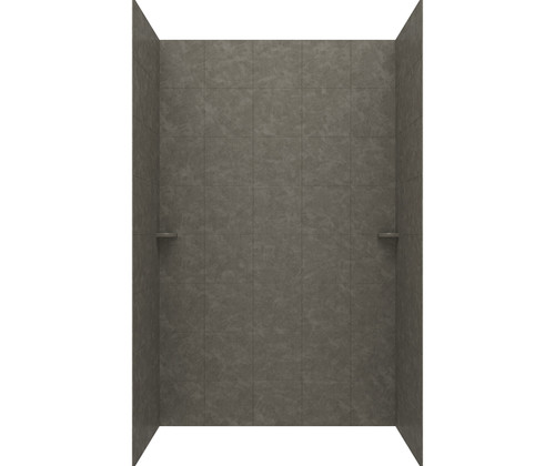 Swanstone  SQMK723636.209 36 x 36 x 72  Square Tile Glue up Tub Wall Kit in Charcoal Gray