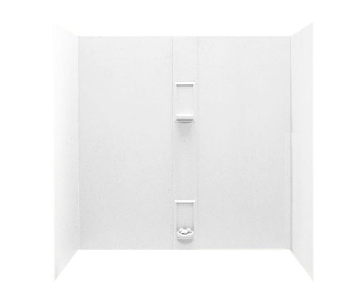 Swanstone 30 x 60 x 60 Smooth Glue up Tub Wall Kit in Limestone - SS00605.218
