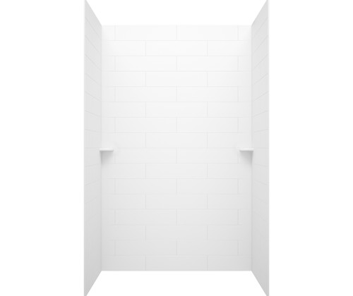 Swanstone 36 x 62 x 72 Modern Subway Tile Glue up Tub Wall Kit in White - MSMK723662.010