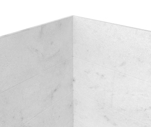 Swanstone 34 x 62 x 72 Modern Subway Tile Glue up Tub Wall Kit in Carrara - MSMK723462.221