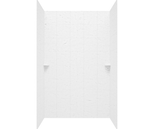 Swanstone  SQMK723662.221 36 x 62 x 72  Square Tile Glue up Tub Wall Kit in Carrara