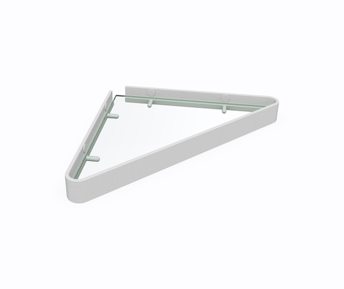 Swanstone Metal and Glass Corner Shelf 9 5/8" x 9 5/8" x 1 1/8" - CNRSHELF.001