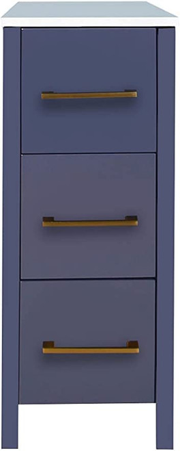Vanity Art  VA3012B 12 Inch Bathoom Vanity Cabinet With Engineered Marble Top With Soft Closing Drawers - Blue