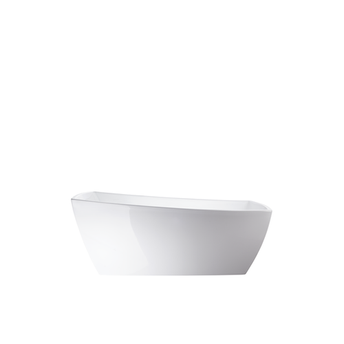 Vanity Art  VA6841 67" x 31" Freestanding Acrylic Bathtub With Round Overflow And Pop-Up Drain - White/Polished Chrome Trim