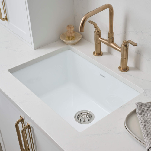 Ruvati 27-inch Fireclay Undermount / Drop-in Topmount Kitchen Sink Single Bowl - White - RVL2707WH