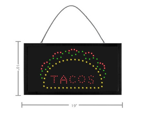 Alpine ALP497-11 19" x 10" LED Rectangular TACO Sign with Two Display Modes Alpine ALP497-11 19" x 10" LED Rectangular TACO Sign with Two Display Modes