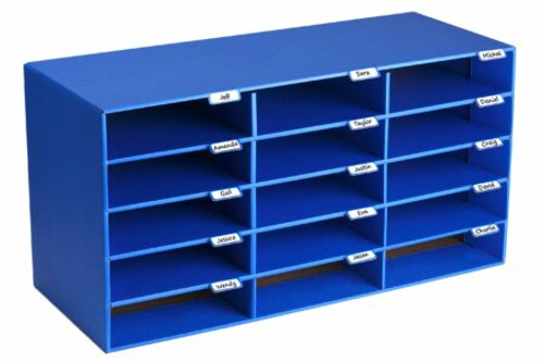 Alpine  ADI501-15-BLU 15-Compartment Cardboard Literature File Organizer, Blue
