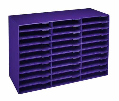 Alpine  ADI501-30-PUR 30-Compartment Cardboard Literature File Organizer, Purple