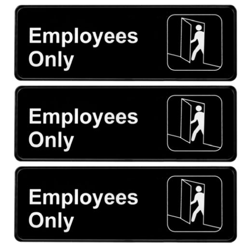 Alpine  ALPSGN-B-6-15pk 9 in. x 3 in. Employees Only Sign 15 Pack