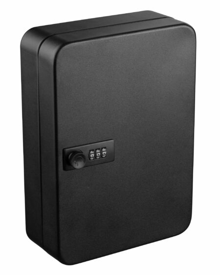 Alpine 30-Key Steel Secure Key Cabinet with Combination Lock, Black - ADI682-30-BLK