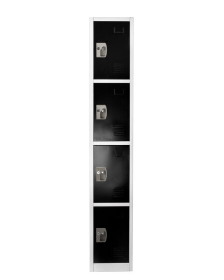 Alpine 72 in. H x 12 in. W 4-Compartment Steel Storage Locker - ADI629-204-BLK