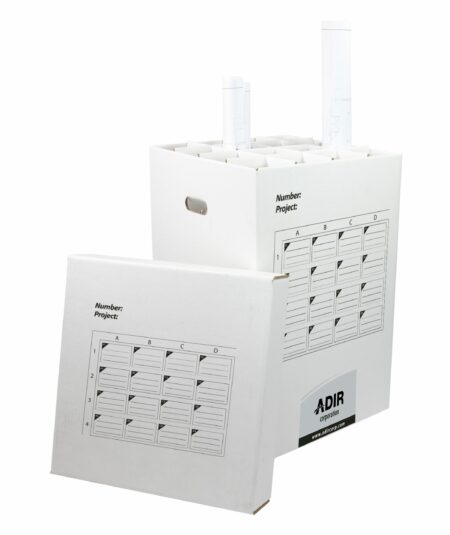 Alpine  ADI622 25 in. Corrugated Cardboard 16 Roll File Upright Storage Cabinet
