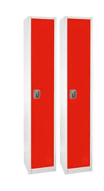 Alpine ADI629-01-RED-2PK 48 in. H x 15 in. W Steel Single Tier Locker in Red 2 Pack Alpine ADI629-01-RED-2PK 48 in. H x 15 in. W Steel Single Tier Locker in Red 2 Pack