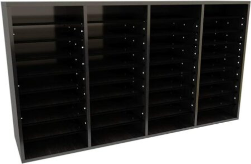 Alpine  ADI500-36-BLK 36-Compartment Wood Adjustable Paper Sorter Literature File Organizer, Black