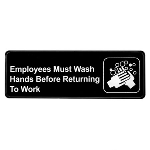 Alpine  ALPSGN-38-5 9 in. x 3 in. Employees Must Wash Hands Before Returning to Work Sign 5 Pack