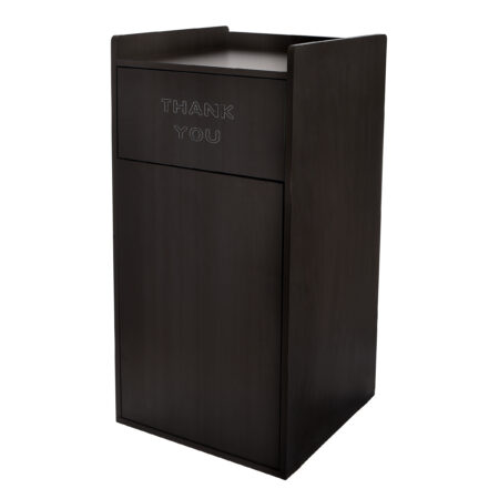 Alpine Black 40 Gallon Wood Receptacle Enclosure with Drop Hole and Tray Shelf - ALP476-BLK
