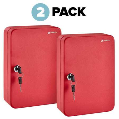 Alpine  ADI681-48-RED-2pk 48 Key Steel Secure Cabinet with Key Lock, Red (2 pack)