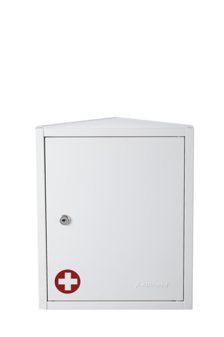 Alpine ADIME999-01 Mountable Corner, Two-Shelf Locking Medical Cabinet Alpine ADIME999-01 Mountable Corner, Two-Shelf Locking Medical Cabinet
