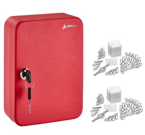 Alpine ADI682-48-RED-689-PKG 48-Key Steel Secure Key Cabinet with Combination Lock, Red with 100 Key Tags Alpine ADI682-48-RED-689-PKG 48-Key Steel Secure Key Cabinet with Combination Lock, Red with 100 Key Tags