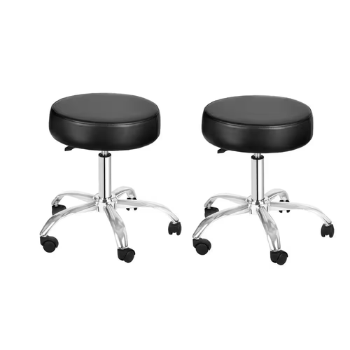 Alpine  ADI910-01-BLK-2PK Black Adjustable Height Pneumatic Swivel Work Stool 2 Pack