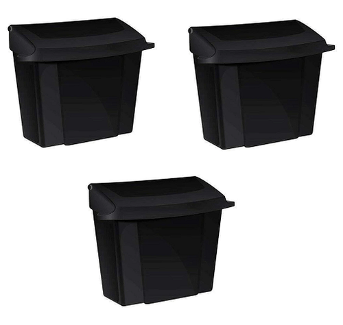 Alpine Black Durable Plastic Sanitary Napkin Receptacle, (3-Pack) - ALP451-BLA-3